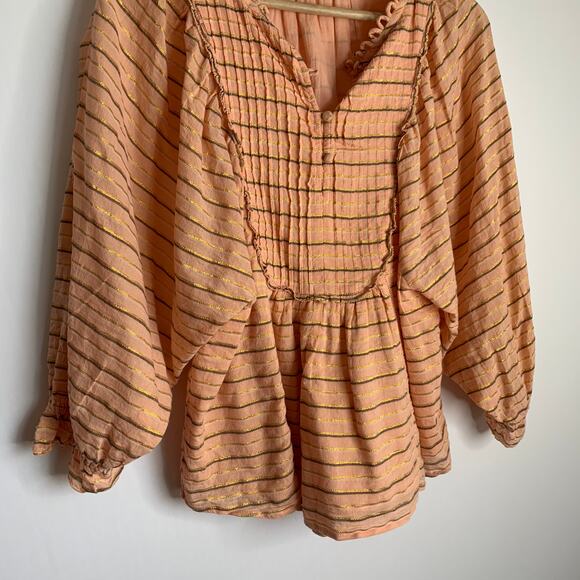 Apiece Apart Cala Bib Blouse Top Blouse Orange Womens Size 2 XS - Picture 6 of 16